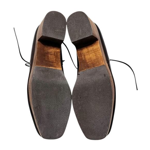 Kelsi Dagger Brooklyn North Ankle Boot Clog Black Leather Wooden Heels Size 8 - Picture 8 of 8